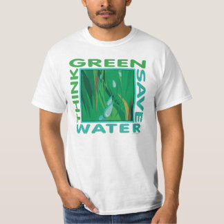 Denk groen, bespaar water t-shirt
