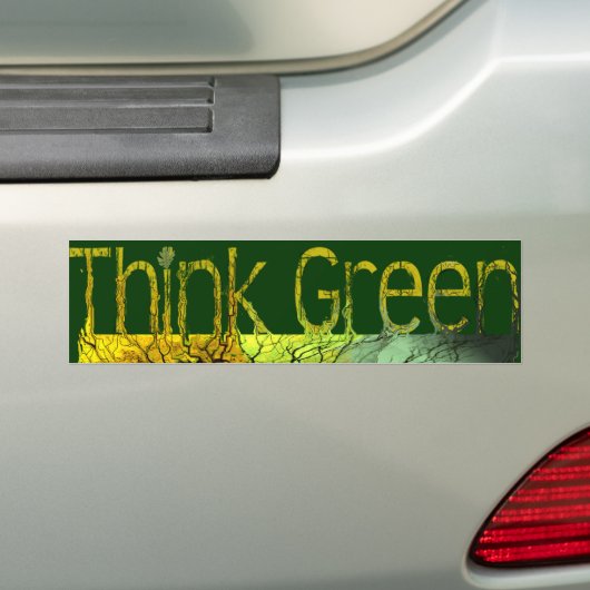 Denk groen bumpersticker (Op auto)