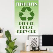 Denk groen poster (Thuiskantoor)