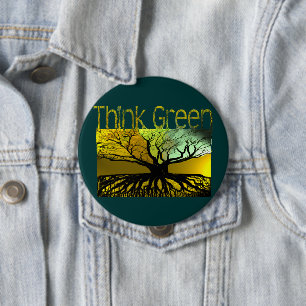 Denk groen ronde button 4,0 cm
