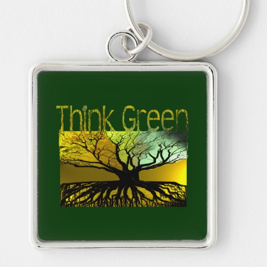 Denk groen sleutelhanger (Voorkant)