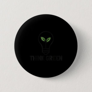 Denk groene aarde dag gloeilamp plant ecologie ronde button 5,7 cm