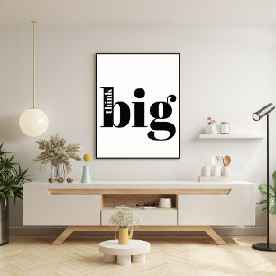 Denk groot! Fun Quote - Modern Bold Typografie Poster