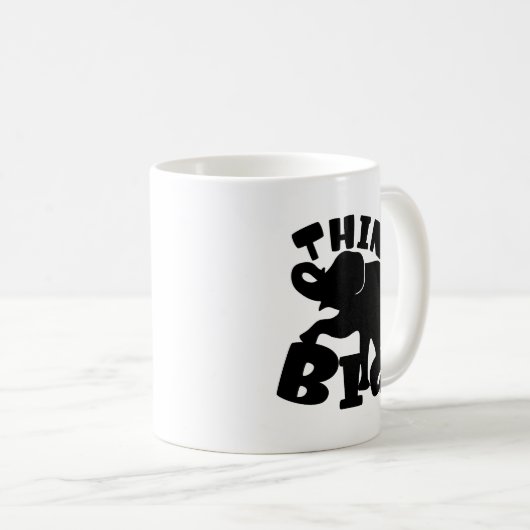 Denk groot - Olifant - Grote dag - Groot idee - mo Koffiemok (Voorkant rechts)