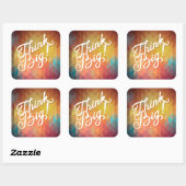 Denk groots vierkante sticker (Vel)