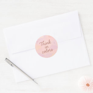 Denk in Kleuren – Pastel Esthetische Motivatie Ronde Sticker