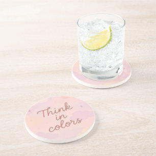 Denk in Kleuren – Pastel Esthetische Motivatie Zandsteen Onderzetter
