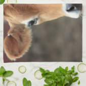 Denk je niet dat ik  Jersey Cow ben? Theedoek (Gevouwen)