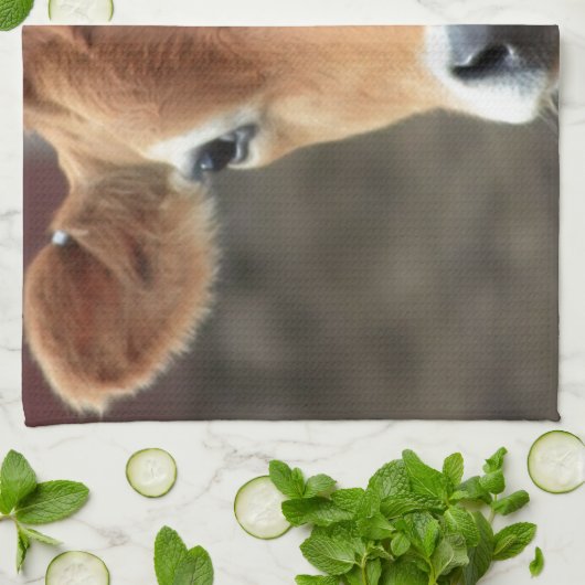 Denk je niet dat ik  Jersey Cow ben? Theedoek (Gevouwen)