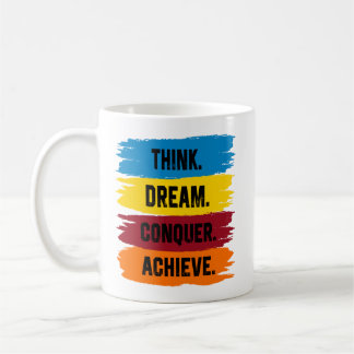 Denk na, Dream, Verover, haal slogan Roestvrij St Koffiemok