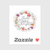 Denk na over Happy Thoughts, Inspirerend prijsopga Sticker (Vel)