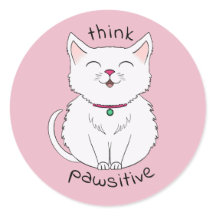 Denk na Pawsitive Cat Illustration