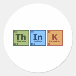 Denk na ronde sticker