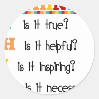 Denk na voordat je spreekt ronde sticker