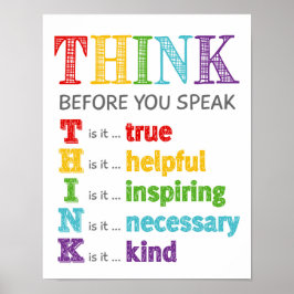 Denk na voordat u Classroom Anti-Bully-Poster spre Poster