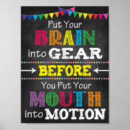 Denk na voordat u Poster spreekt voor afdruk