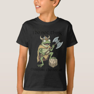 Denk niet, dus ben niet een grappige kikker viking t-shirt