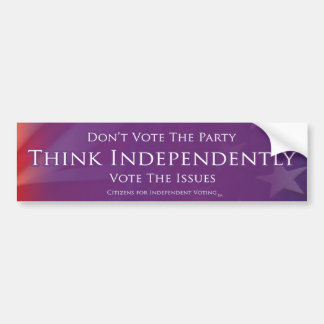 Denk onafhankelijk bumpersticker