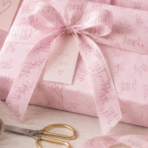 Denk Roze Waterverf Patroon Monogram Lint