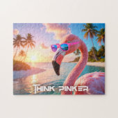 DENK ROZER - Flamingo ROZE Legpuzzel (Horizontaal)