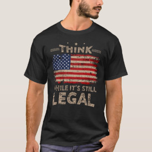 Denk terwijl het nog steeds wettelijke Mannen zijn T-shirt