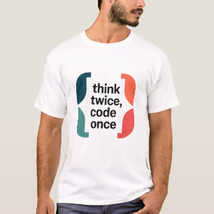 Denk Tweemaal Code Eén Softwareontwikkelaar Minima T-shirt