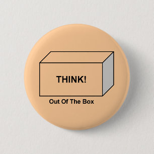 Denk uit de doos ronde button 5,7 cm