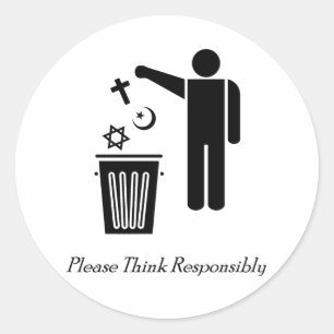Denk verstandig ronde sticker