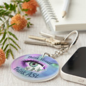 Denk Visual Think ASL cirkelvormige sleutelhanger (Voorkant Rechts)