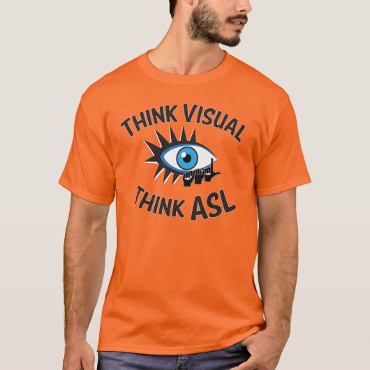 Denk Visual Think ASL NIC-handtekeningen T-shirt (Voorkant)