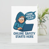 Denk Voor Je Klikt - Online Veiligheidsbewustzijn Kaart (Staand voorkant)