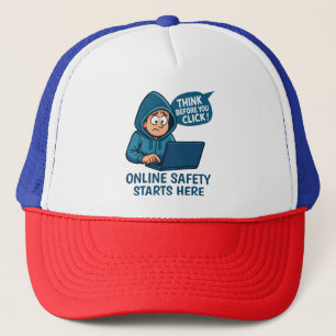 Denk Voor Je Klikt - Online Veiligheidsbewustzijn Trucker Pet