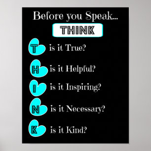 DENK VOOR je spreekt, het Poster van het gezin