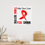 Denk voor u Drink - help levens te redden Poster (Keuken)