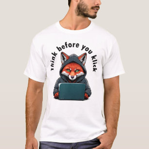 Denk voordat je klikt - Cyberbeveiliging T-shirt