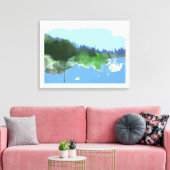 denkbeeldig digitaal_art landschap canvas afdruk (Insitu (Woonkamer))