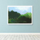 denkbeeldige groene bergen canvas afdruk (Insitu (Houten vloer))