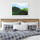denkbeeldige groene bergen canvas afdruk (Insitu (Slaapkamer))