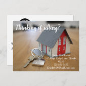 Denken aan het verplaatsen van onroerend goed agen briefkaart (Voorkant / Achterkant)