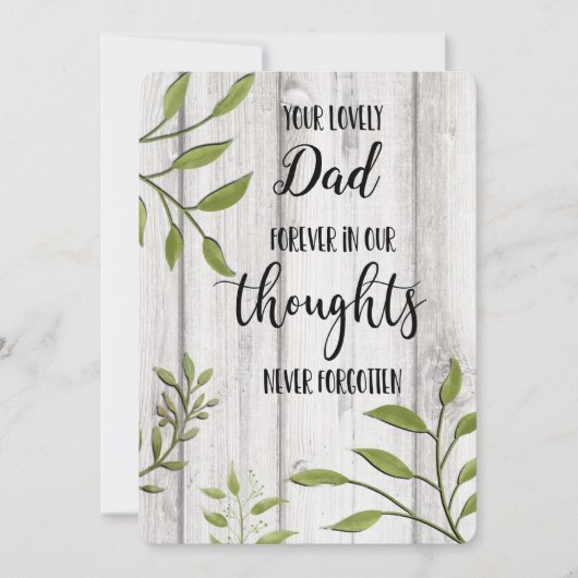 denken aan je condoleances verlies geliefd feestdagenkaart (Voorkant)