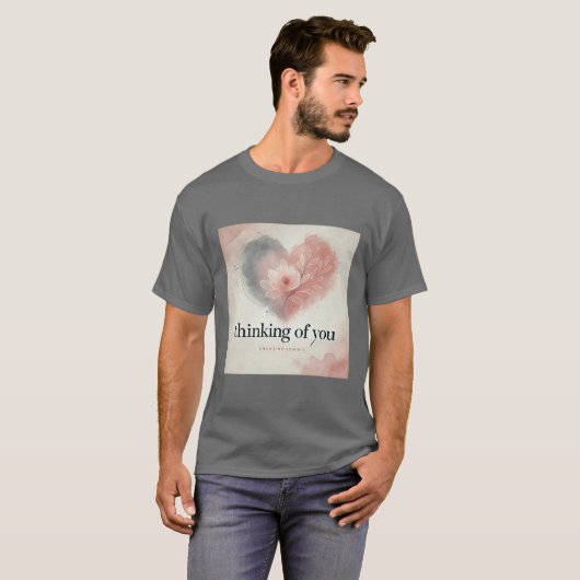 Denken aan je hart T-shirt voor mannen (Voorkant volledig)