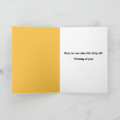 Denken aan je kat praten door gezichtsmasker feestdagen kaart (Binnen)