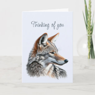 Denken aan je mooie Coyote Wildlife Animal Kaart