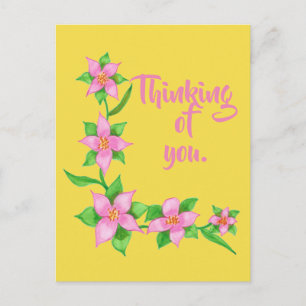 Denken aan je Pink Flower L Design op Briefkaarten