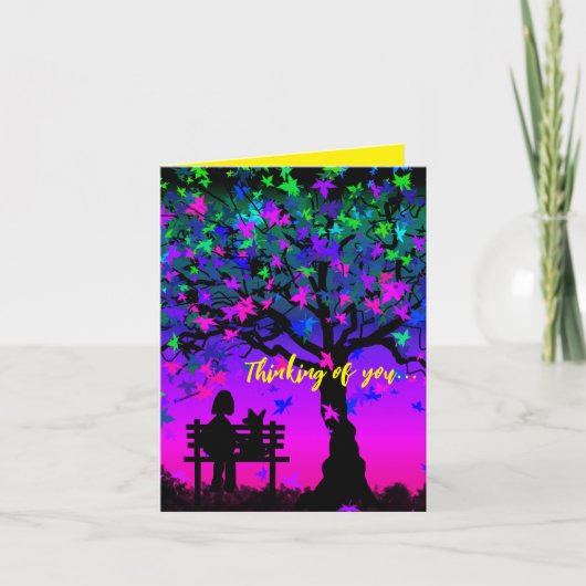 Denken Aan Jou Kaart Zonsondergang Met Hond (Voorkant)