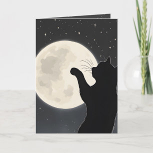 Denken aan jou kat die de maan aanraakt kaart