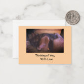 Denken aan jou met liefdesbriefkaarten notitiekaartje (Voorkant / Achterkant in situ)