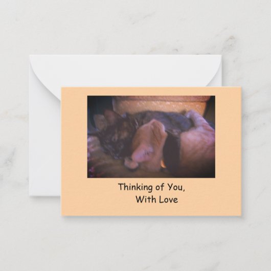 Denken aan jou met liefdesbriefkaarten notitiekaartje (Voorkant)