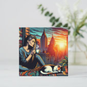 Denken aan jou, mijn vriend | leesvrouw kaart (Staand voorkant)