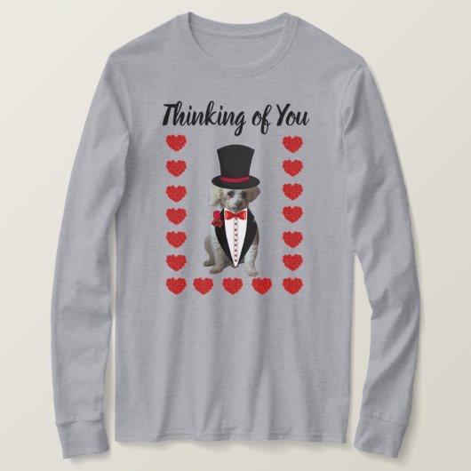 Denken aan jou Poodle Ladies Longsleeve T-shirt (Design voorkant)